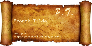 Prorok Tilda névjegykártya